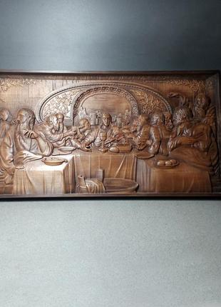 Ікона таємна вечеря з дерева 15 x 30 см