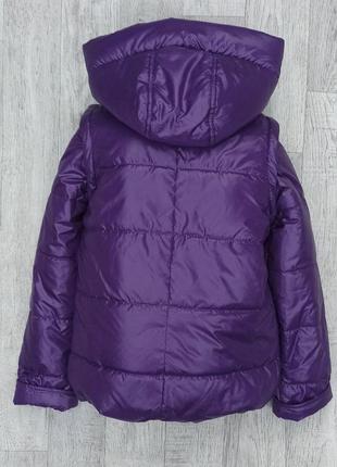 Демисезонная куртка-жилетка 2в1 на девочку для детей и подростков весна осень, сливовая весенняя деми курточка4 фото
