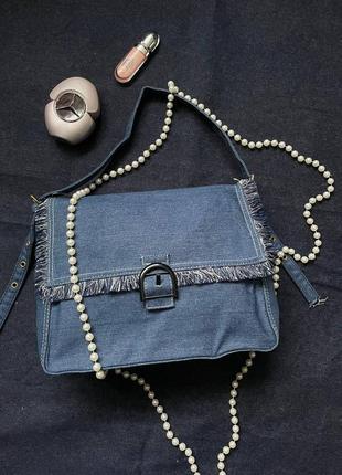 Джинсовая сумка стильная новая, вместительная на плечо как zara