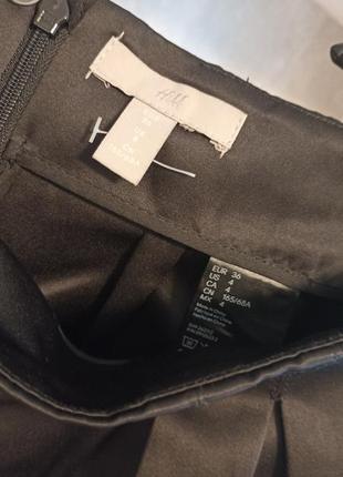 Юбка миди черная атласная с карманами h&amp;m s4 фото