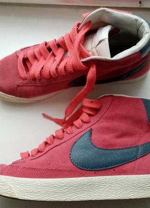 Винтажные кожаные(замша) кроссовки nike blazer mid suede trainers 615898-641 (оригинал)1 фото