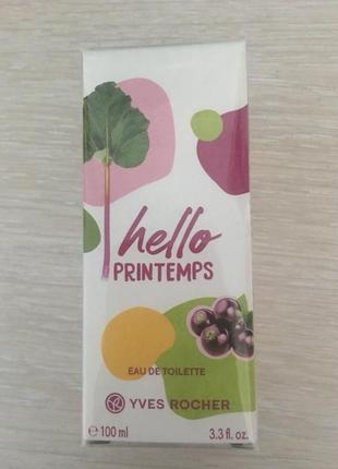 Туалетная вода "ревень-мородина" ив роше / eau de toilette hello printemps yves rocher-100 мл2 фото