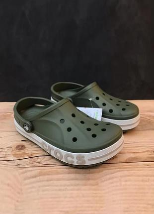 Крокс баябэнд клог зеленые оливковые хаки crocs bayaband clog army green/cobblesstone