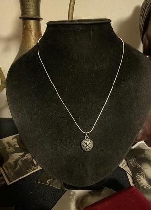 🇬🇧great britain. серебряная цепочка с подвеской сердечко.