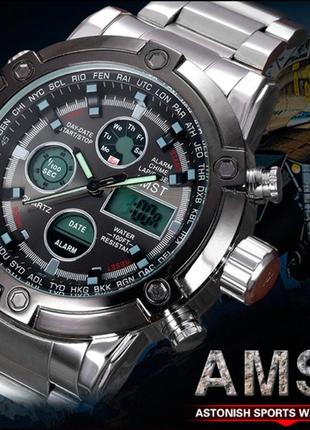 Amst мужские спортивные водостойкие тактические часы amst mountain steel4 фото