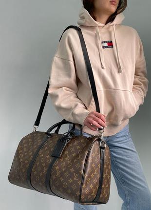 Шкіряна сумка 👜 louis vuitton keepall bandouliere 45 brown canvas