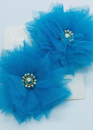 Шпилька для дівчинки з квіткою (набір) заколка блакитна квітка заколка для волосся блакитна