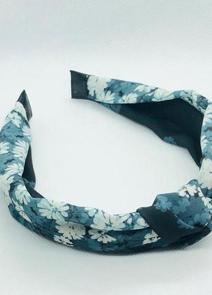 Обруч/ободок чалма  для волос современный джинсовый