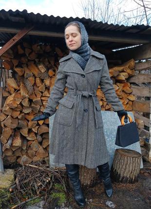 Пальто шерсть твид женская пальточка h&amp;m7 фото