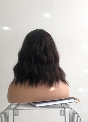 Перука kitto hair каре у темно-коричневому кольорі з чубчиком6 фото