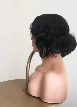Парик kitto hair чёрный боб каре с челкой 20 см