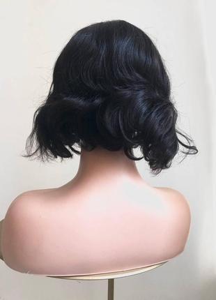 Парик kitto hair чёрный боб каре с челкой 20 см