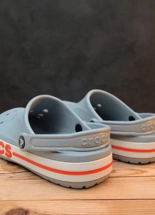 Крокс баябенд сірі з помаранчевим crocs bayaband clog blue grey/orange9 фото