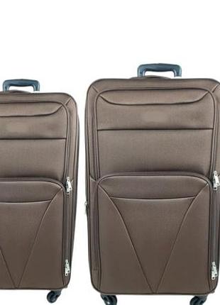 Комплект чемоданов 4 в 1 тканевый на 4 колесах tgs коричневый