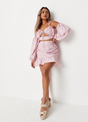 Спідниця в квітковий принт missguided, розмір xl