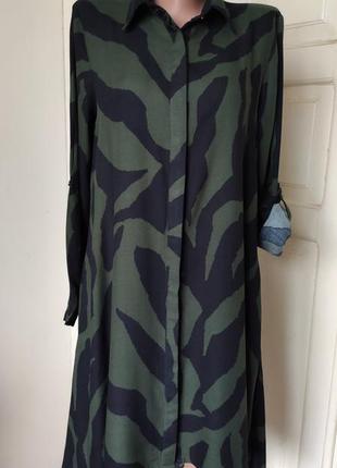 Стильное платье длинное халат рубашка туника apricot.1 фото
