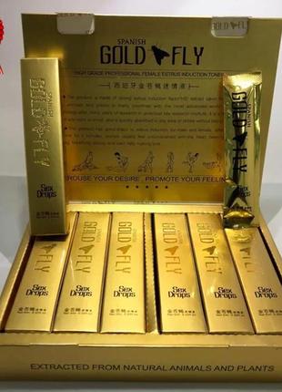 Настоящая шпанская мушка "gold fly" original женский возбудитель, 12 стиков, капли для девушек