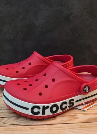 Крокс баябенд клог червоні crocs bayaband pepper / navy7 фото