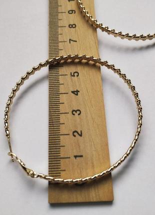 Сережки xuping кільця - конго  діаметр 6 см. товщина 4 мм.1 фото