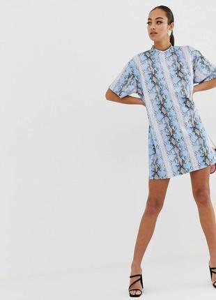 Сукня зміїний принт asos міні