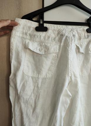 Літні штани брюки широкі труби прямі льон натуральні8 фото