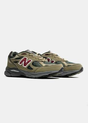 Кроссовки new balance 990v3 miusa teddy santis green purple2 фото