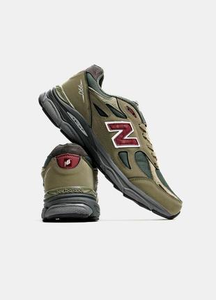 Кроссовки new balance 990v3 miusa teddy santis green purple1 фото