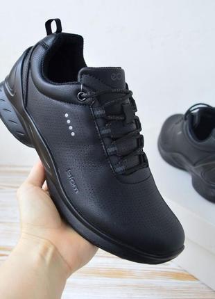 Мужские качественные комфортные черные кроссовки весна-осень, кожаные/натуральная кожа-мужская обувь деми