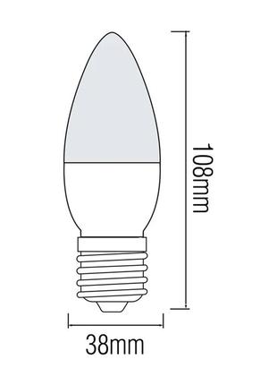 Лед лампочка свічка 10w e27 с37 4200k нейтральне світло, ultra-10 horoz electric2 фото