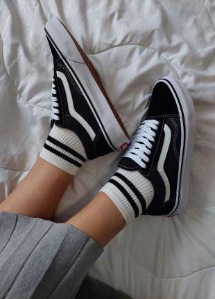 Vans old skool black/white5 фото