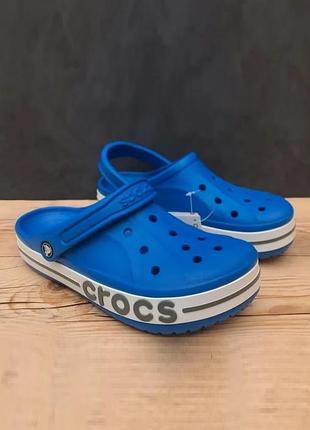 Крокс баябенд клог сині crocs bayaband clog bright cobalt slate grey