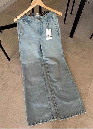 Джинсы прямые голубые zara xs