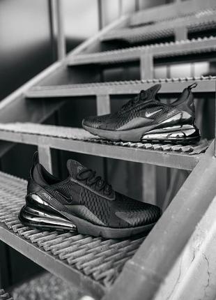 Nike air max 270 black, чёрные беговые кроссовки найк, для спортзала, спорта. кросівки найк айр макс 270 чорні