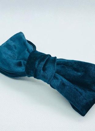 Шпилька автомат із велюровим бантом заколка для дівчинки шкільна бант для школи