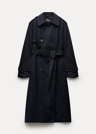 Тренч zara zw collection water-repellent trench coat