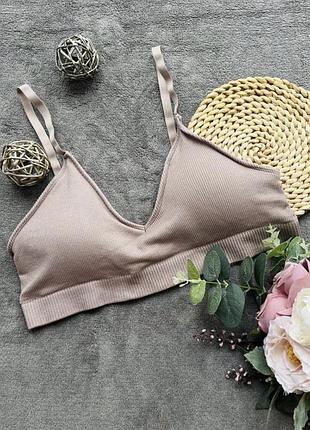 Бралет топ бра ліф в рубчик безшовний з чашками