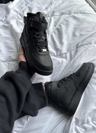 Кросівки nike air force black high fur
