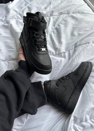 Кроссовки nike air force black high fur