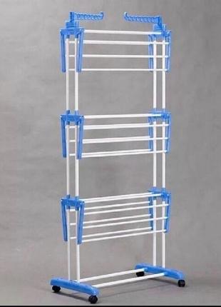 Многоярусная сушилка для белья, вещей, одежды garment rack with wheels складная2 фото