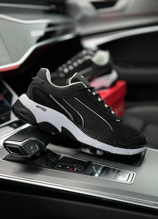 Мужские кроссовки puma teveris nitro black white3 фото