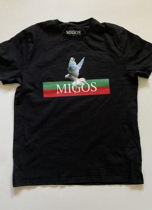 Футболка реп migos rap gucci pigeon t shirt1 фото