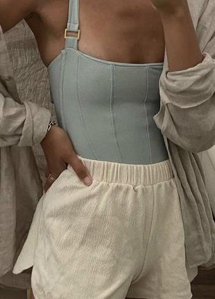 Мятный стринг-боди h&amp;m