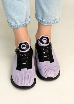 Кроссовки женские кожаные фиолетовые8 фото