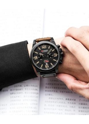 Мужские аналоговые часы curren monreal 1056  кварцевые с хронографом и секундомером3 фото