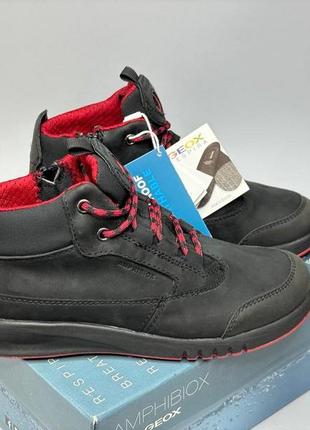 Детские кожаные утепленные ботинки geox aeranter amphibiox  32,34 р демисезонные водонепроницаемые е1 фото