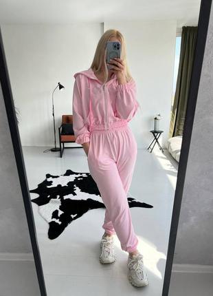 🎨5! шикарный женский спортивный костюм розовый розовый розовый барби барбы женчкий спортивный
