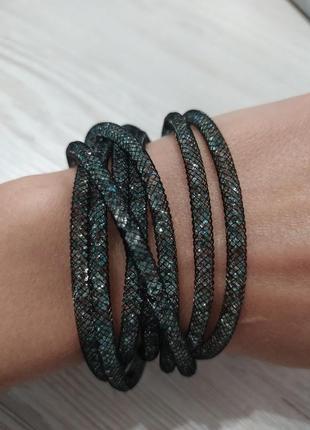 Браслет chanfar с кристаллами💎 темно-зелёный3 фото