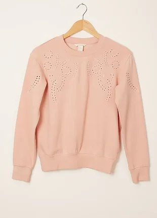 Стильный женский свитшот с сеткой h&amp;m, хлопковый свитшот, ажурная толстовка с рисунком