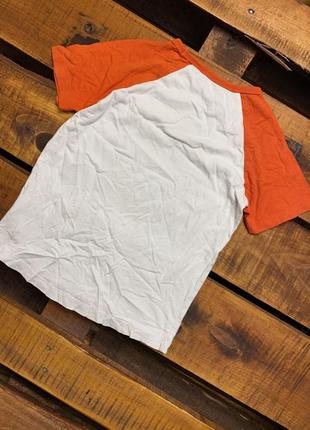 Детская хлопковая футболка next (некст 6 лет 116 см идеал оригинал бело-оранжевая)2 фото