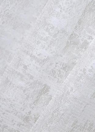 Фіранка на кухню жакард (250х170см) з підв'язками. колір білий5 фото